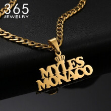 Name Necklace Stainless Steel Nameplate Crown Personalized Pendant For Boy Girl Birthday Party Gift Accessories