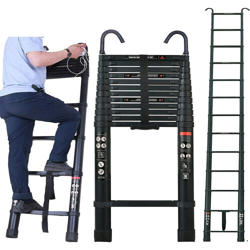 5m Portable Heavy Duty Multi-Purpose Aluminium Telescopic Ladder ...