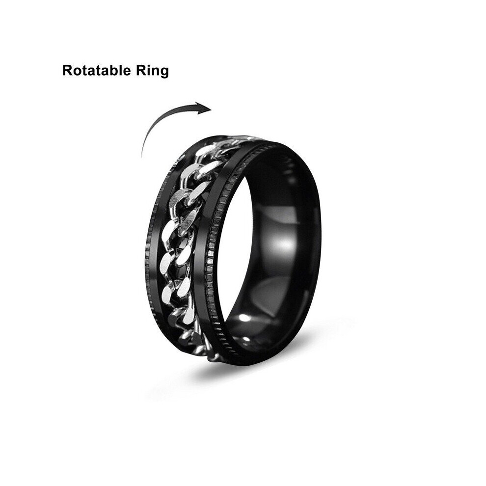 Anxiety Ring For Women Men Moon Fidgets Rings Punk Rings y2k Jewelry Stainless Steel Anti Stress Ring Rotate Gift-image-OPC-PBRHTBW-NEW