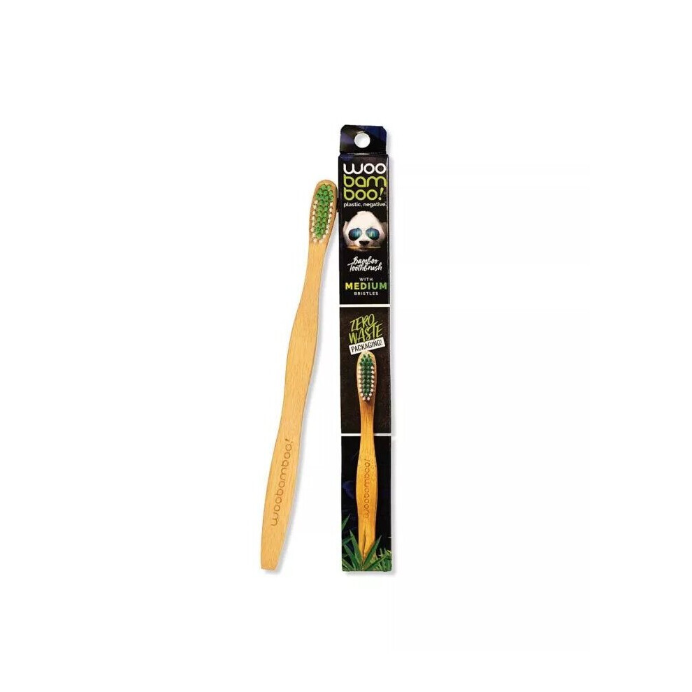 WoobambooÂ® Zero Waste Packaging Adult Bamboo Medium Toothbrush 1's