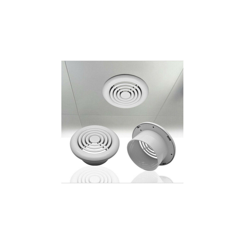 Plastic Ceiling Ventilation Grille Duct Cover 4" 100Mm Diameter 5701510941702