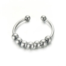 Skyrim Stainless Steel Rotate Beads Anxiety Rings Adjustable Stress Relief Fidget Rings For Women Men Jewelry Gift