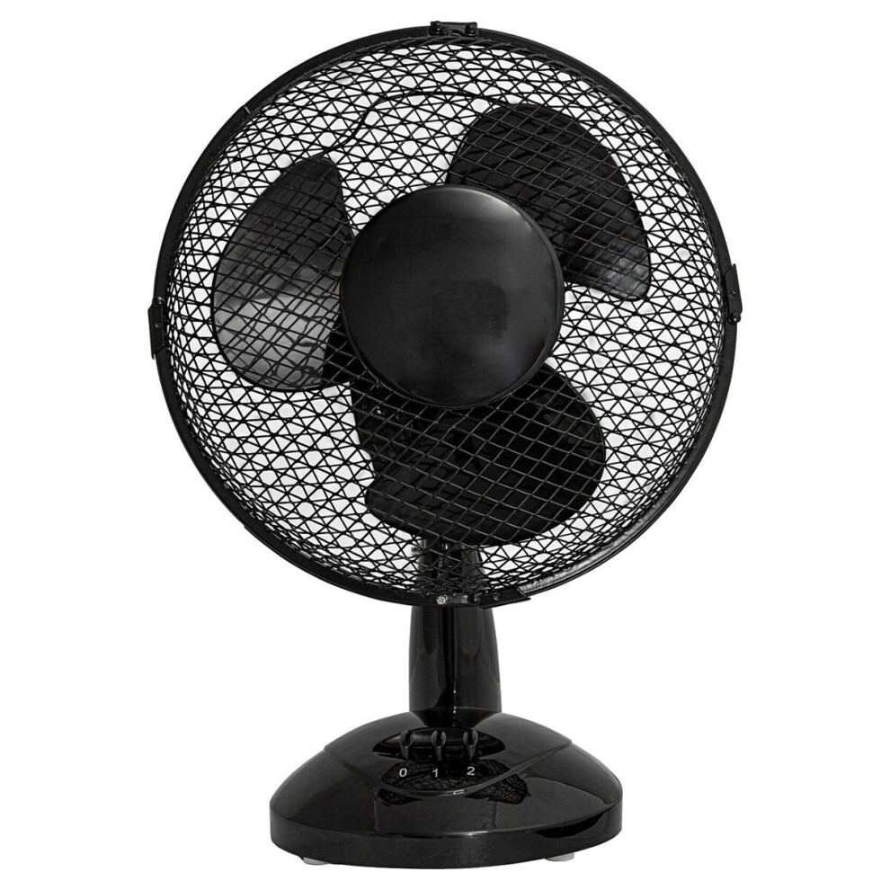 (1) Black 16" Desk Table Fan Oscillating Portable 3 Speed Tilting Home Cooling