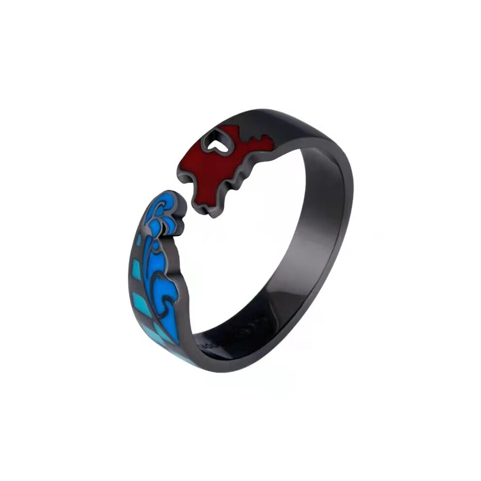 Demon Slayer Kamamon Tanjiro Ring Female Jewelry Gift Anime Inspired Open Band Ring Adjustable Cosplay Kimetsu No Yaiba Jewelry-image-OPC-PBRJ5X5-NEW