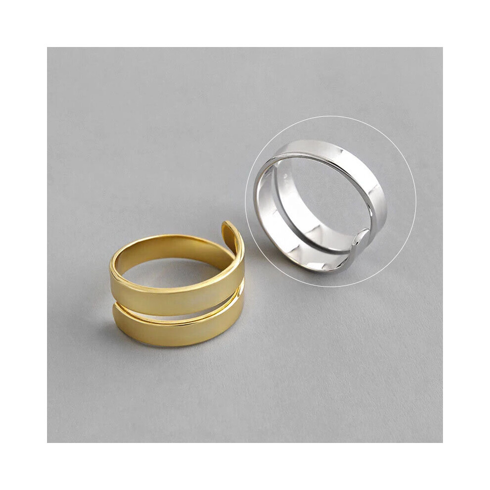 925 Sterling Silver Charming Irregular Chain Geometric Rings Open Rings For Women Men Party Accessories-image-OPC-PBRJ7JV-NEW