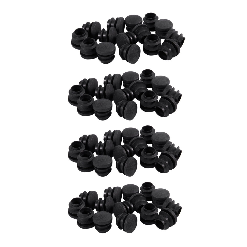 60Pcs Black Plastic Blanking End Cap Round Tube Insert Pipe Bung 16Mm 4762103335712