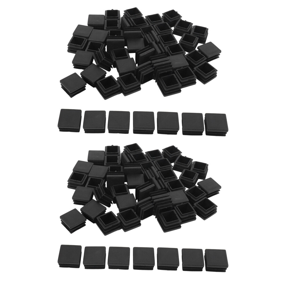 Chair Leg Plastic Blanking End Cap Square Tube Insert 20Mmx20mm 100Pcs Black 4762103378979