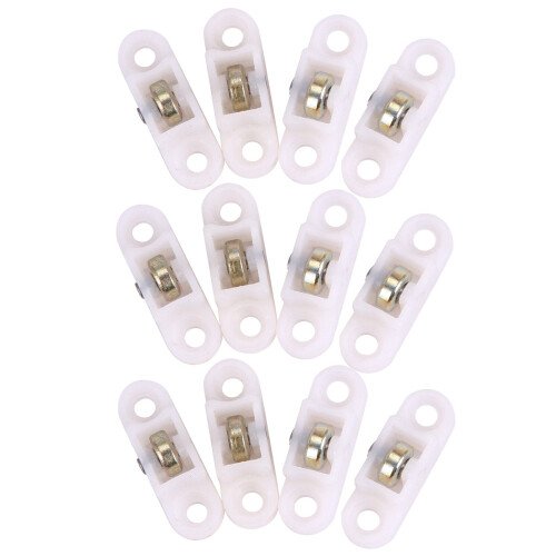 12 Pcs Door Window Cabinet Single Sliding Metal Roller Wheel 8mm .