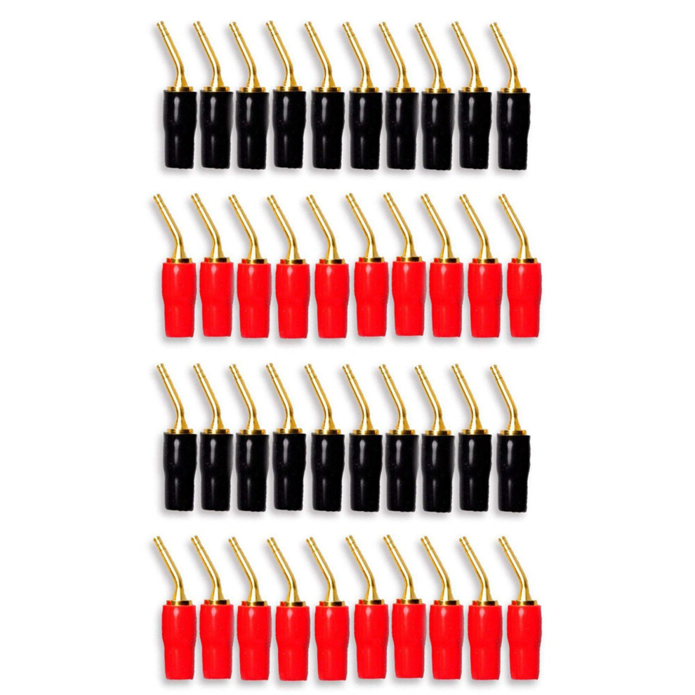 20-Pair 2Mm Banana Plug Pin Screw Type, Audio Speaker Copper Plated Gold 4762103390599