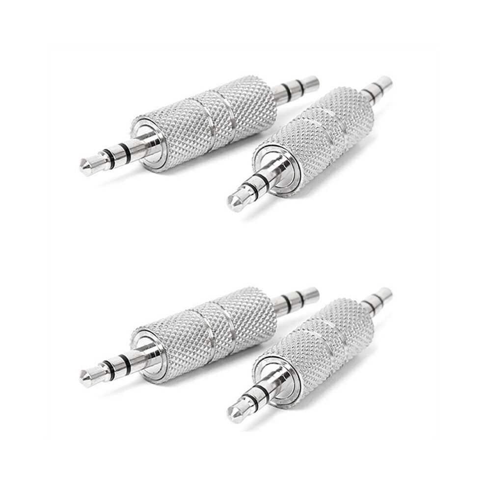 4Pcs 3.5Mm Stereo Male To 3.5Mm Male Headphone Audio Adapter Jack Coupler Connector 4762103340136