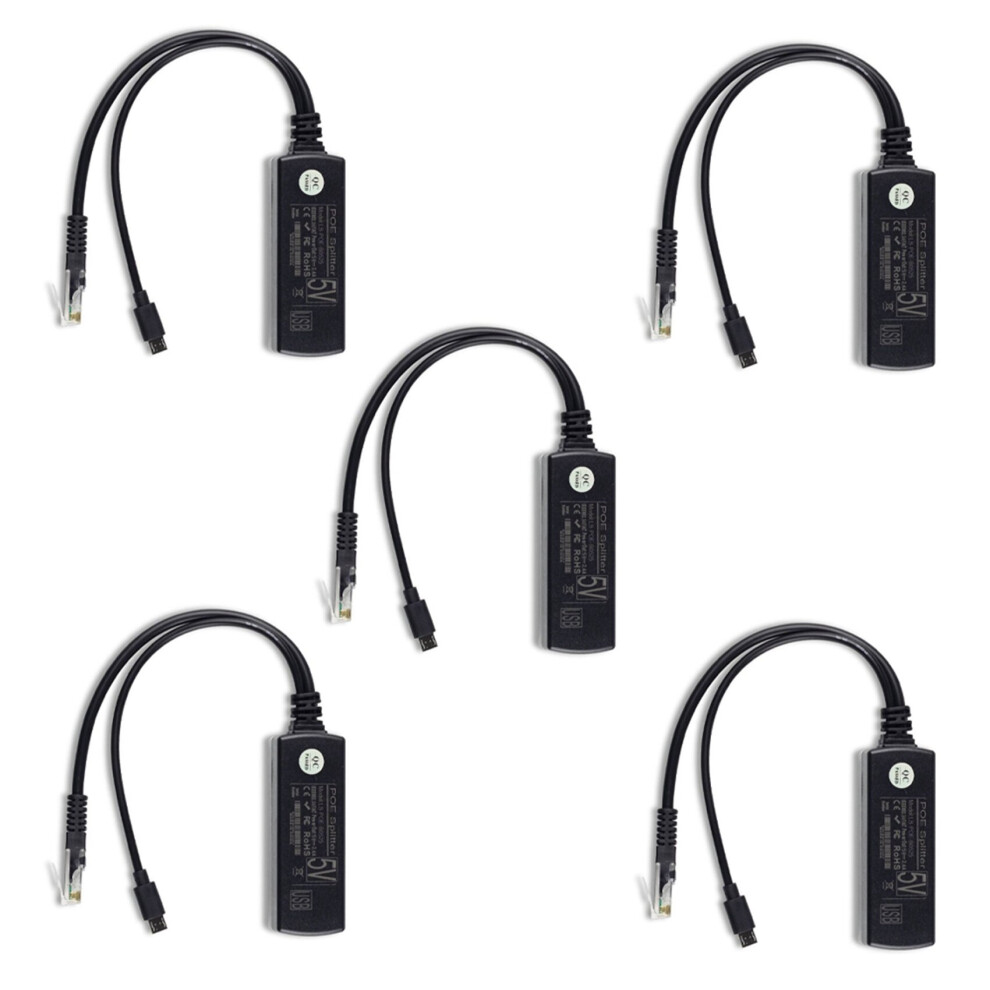 5X Poe Power Supply Module Standard Isolated Splitter 48V To 5V2.4a Usb Interface Splitter Tlily