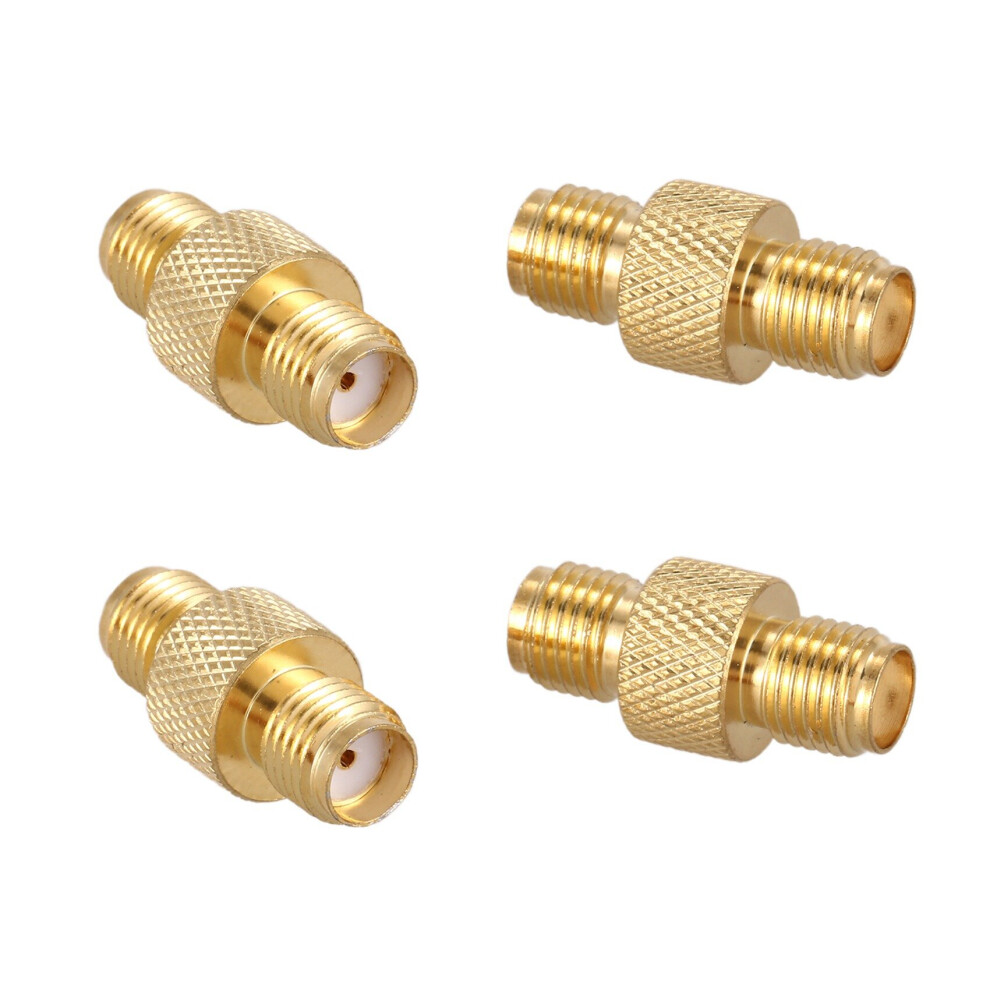 4X SMA Female to Female Barrel Adapter RF Coax Connector Straight,Gold-image-OPC-PBRJ89Q-NEW