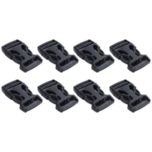 8Pcs Plastic Side Quick Release Buckles Clip for 25mm Webbing Band Black