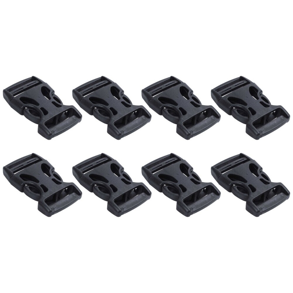 8Pcs Plastic Side Quick Release Buckles Clip For 25Mm Webbing Band Black 4762103358537