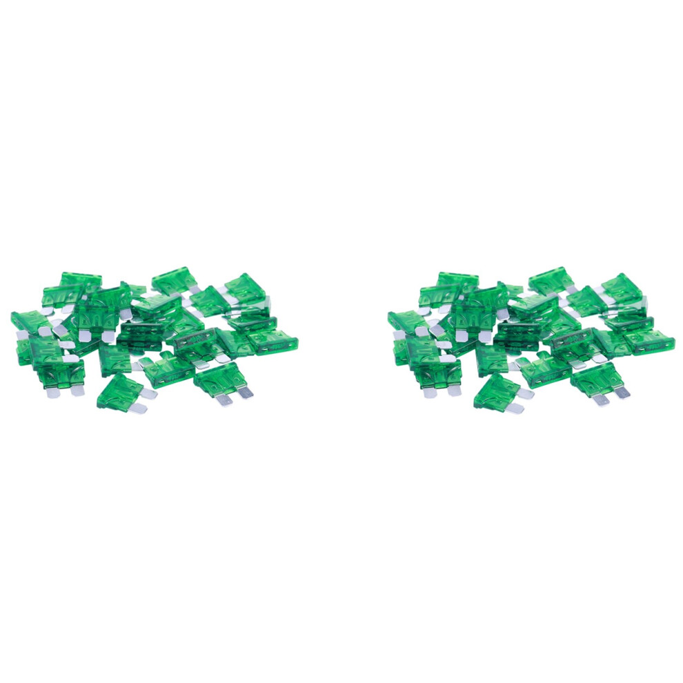 Vehicle Car 30A 30Amp Body Two Blade Atc Fuse 60Pcs Green 4762103333916
