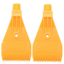 2X 1/4BSP Male Thread ABS Single Hole Air Blow Off Flat Jet Nozzle Yellow
