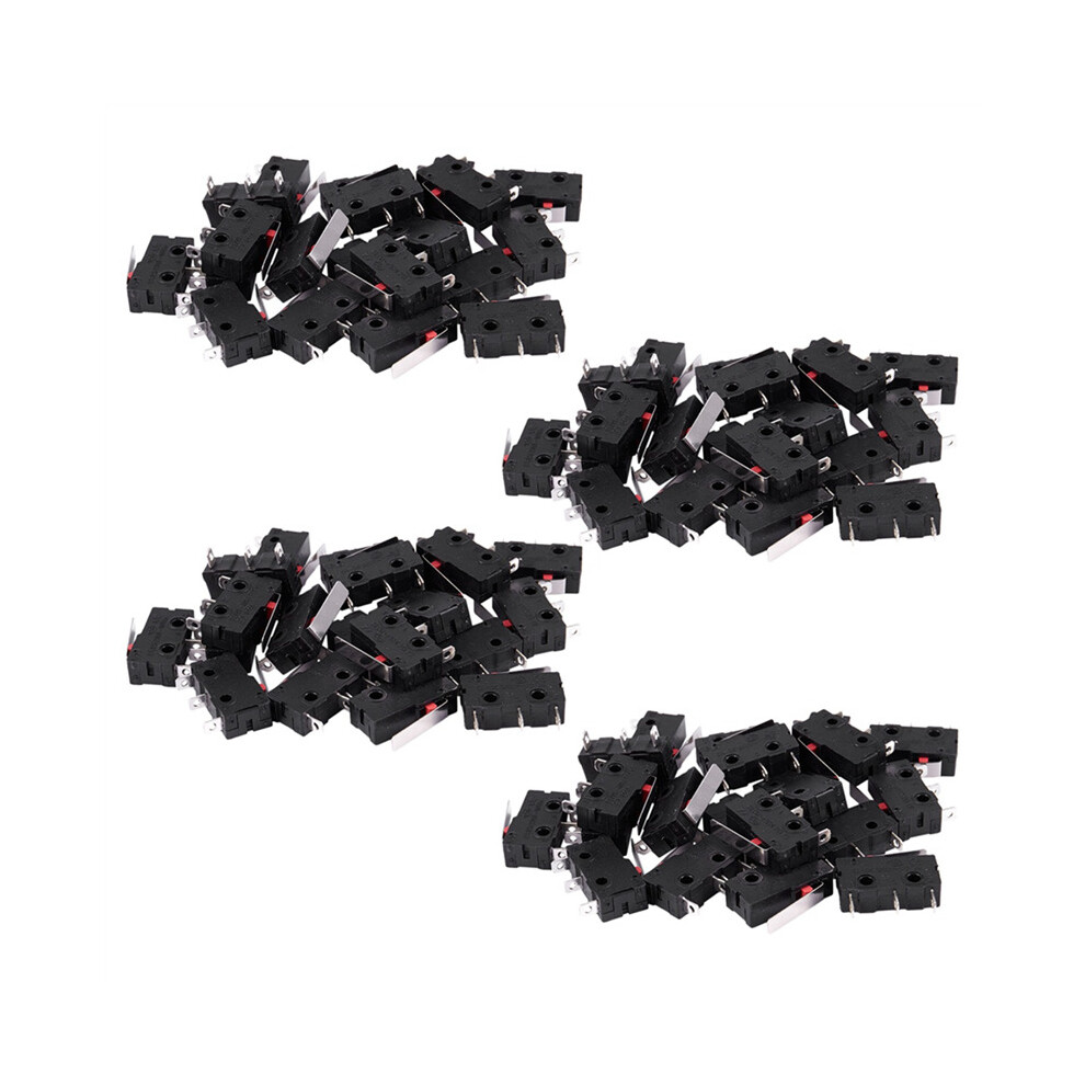 80Pcs Ac 125V 250V 5A Spdt 3-Pin Momentary Plastic Limit Switch + Black/Silver 4762103336542