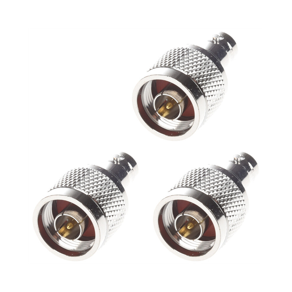 3X N Type Male To Bnc Female Plug Straight Connector Silver 4764036921000