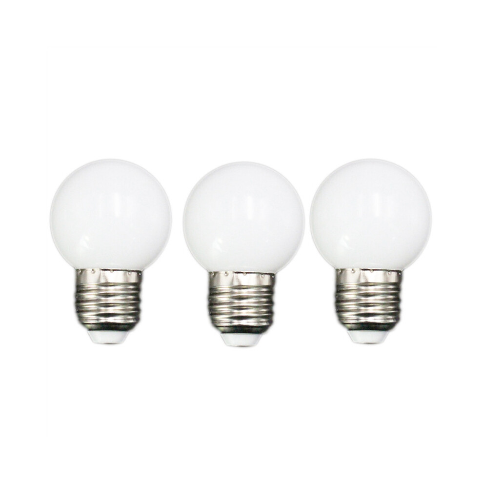 E27 LED Bulbs - E27 1W Pe Frosted LED Globe Colorful White/Red/Green/Blue/Ylellow Lamp 220V -3PCs(White)