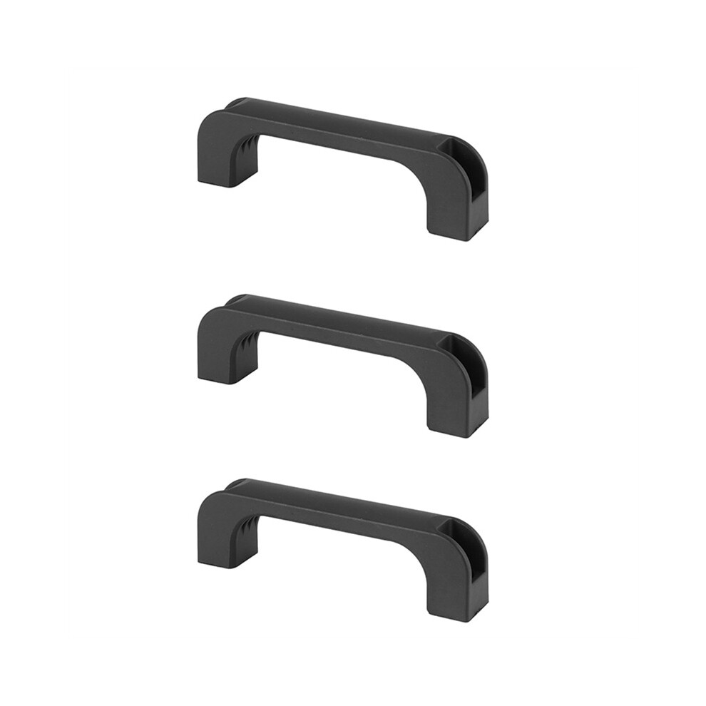 3X Door Cabinet Black Plastic Rectangular Pull Handle 5.2 Inch 