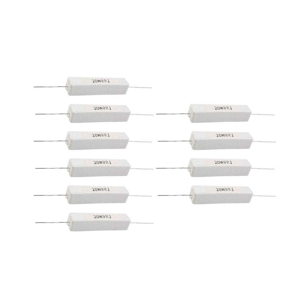8 Pcs Wire Wound Ceramic Cement Resistor 8 Ohm 20W 5% 4762103337952