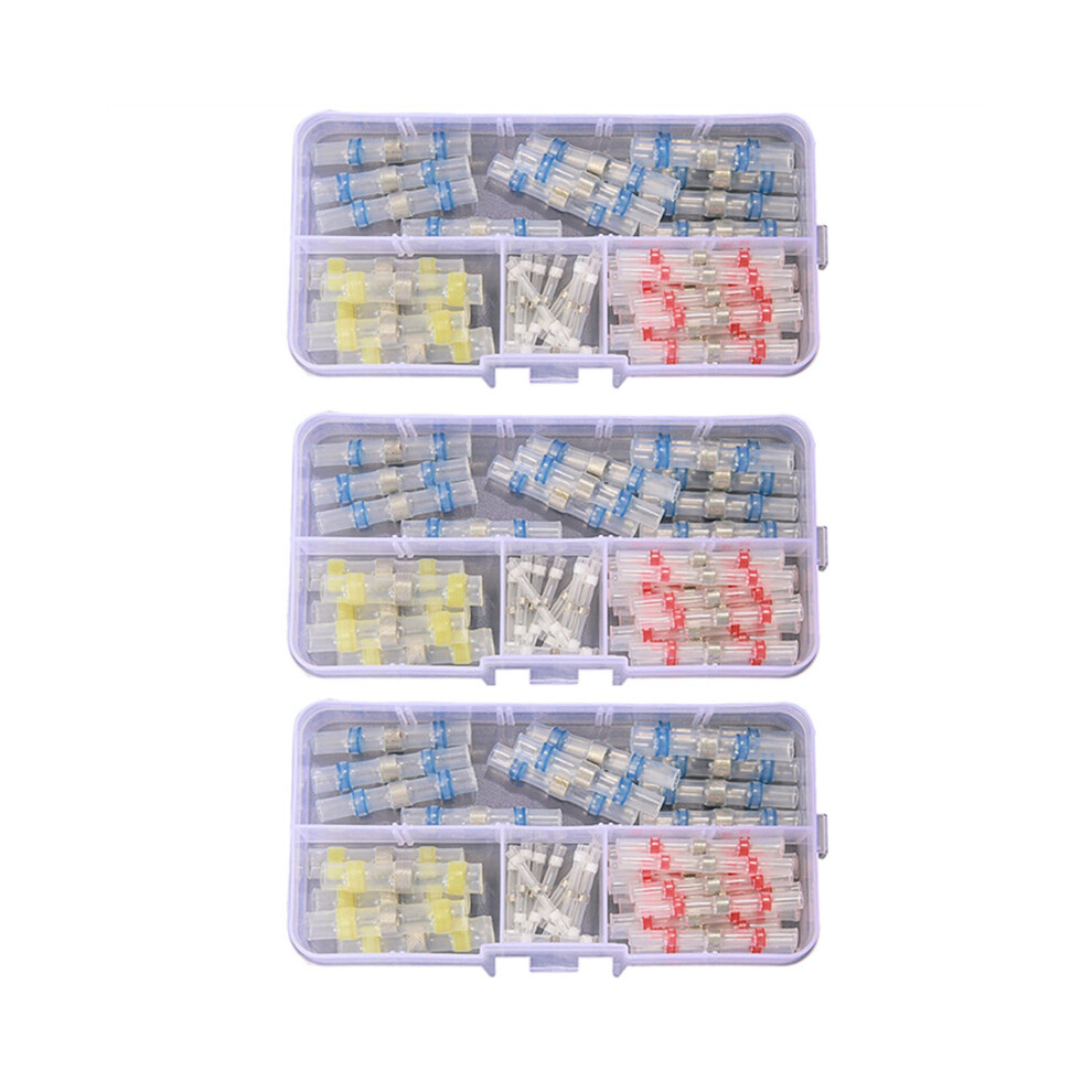 150Pcs Connector Heat Shrink Sordering Terminals Waterproof Solder Sleeve Tube Wire Insulated Butt Connectors Diy Kit 4762103319583