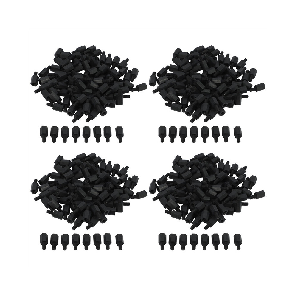 400Pcs M3 Thread 8Mm+6Mm Pcb Fixed Nylon Hex Standoff Spacer Pillar 4762103337518
