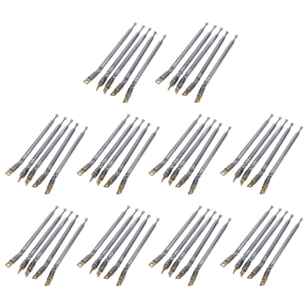 50 Pcs 32cm Length 5 Section Telescopic AM FM Radio Antenna 180 Degree