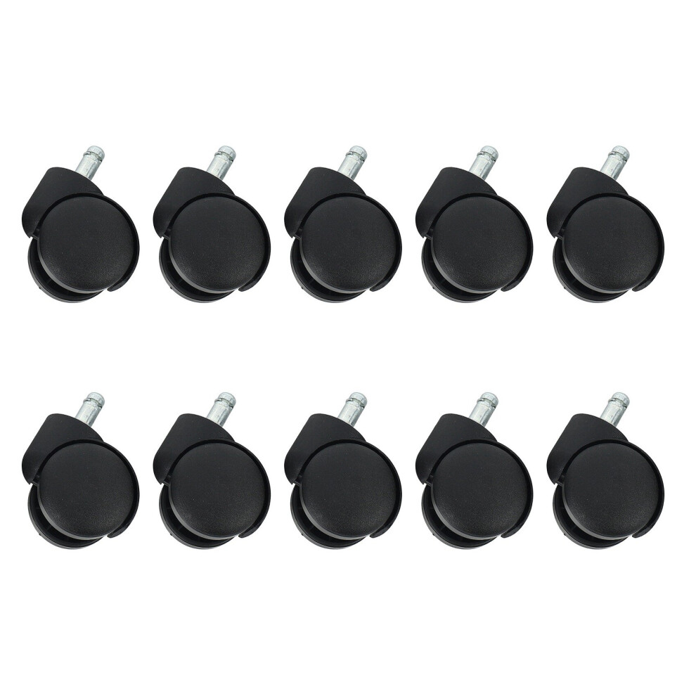 50Mm Office Chair Roller Castor Wheels - 10 - Black 4762103379587