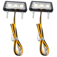 2X Motorcycle Decorative LED Taillight License Plate Light for White