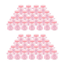 48 x Baby Bottle Mini Baby Bottle 4X9cm Rhinestone Pink Bear Gift Favor Baby Girl Baby Baptism