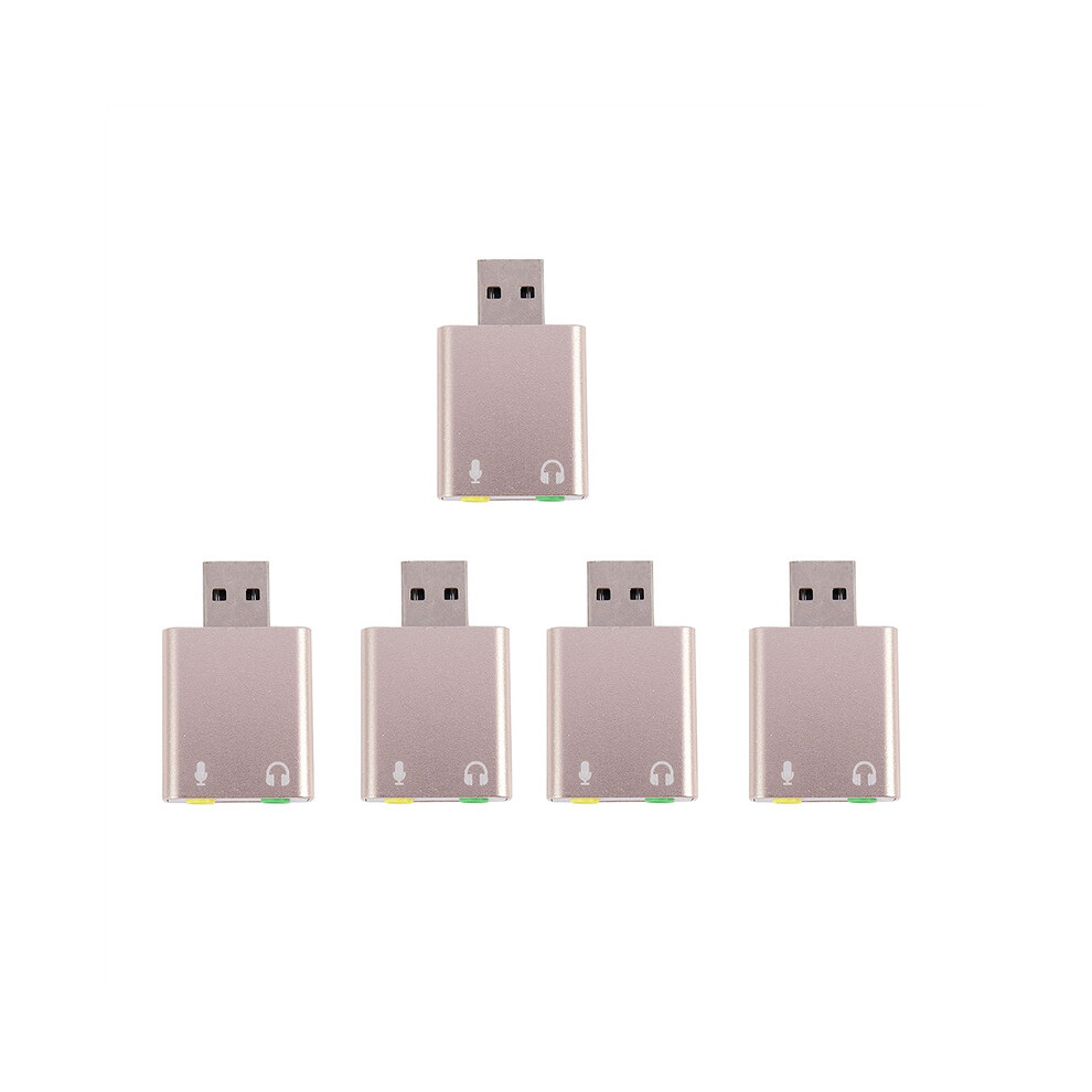 5X Usb Sound Card 7.1 External Usb To 3.5Mm Headphone Adapter Stereo Audio Mic Sound Card For Pc Computer Laptop 4762103310764