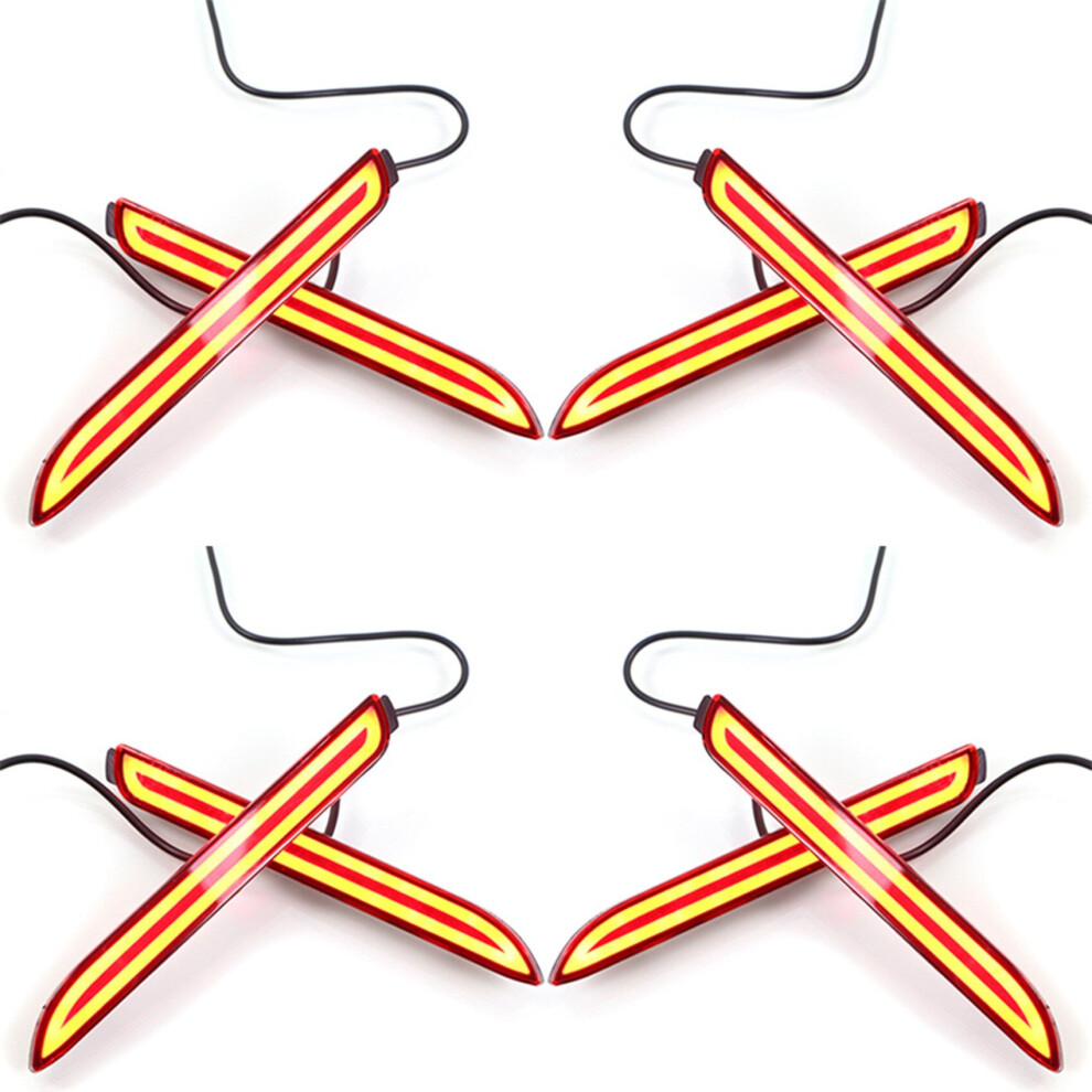 4X Led Car Rear Bumper Reflector Tail Brake Bar For Wish Sienna Isf Gx470 Rx300 Light 4762103303506