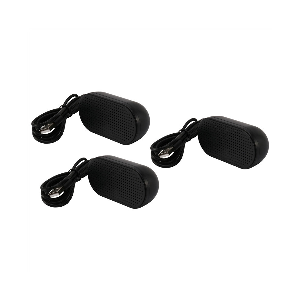 3X Usb Speaker Portable Loudspeaker Powered Stereo Multimedia Speaker For Notebook Laptop Pc(Black) Black 4762103373295