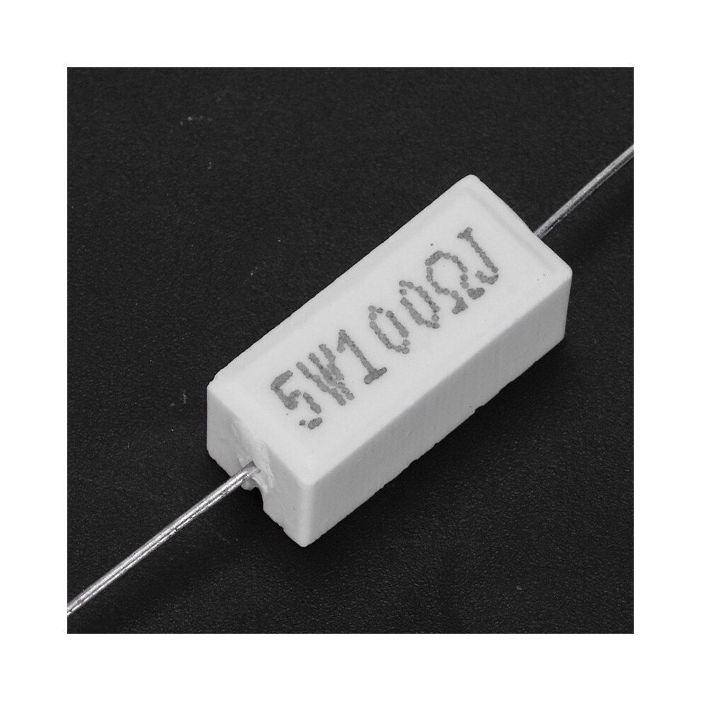 100X Wirewound Ceramic Cement Resistors 100 Ohm 5W Watt 5% 4762103338843