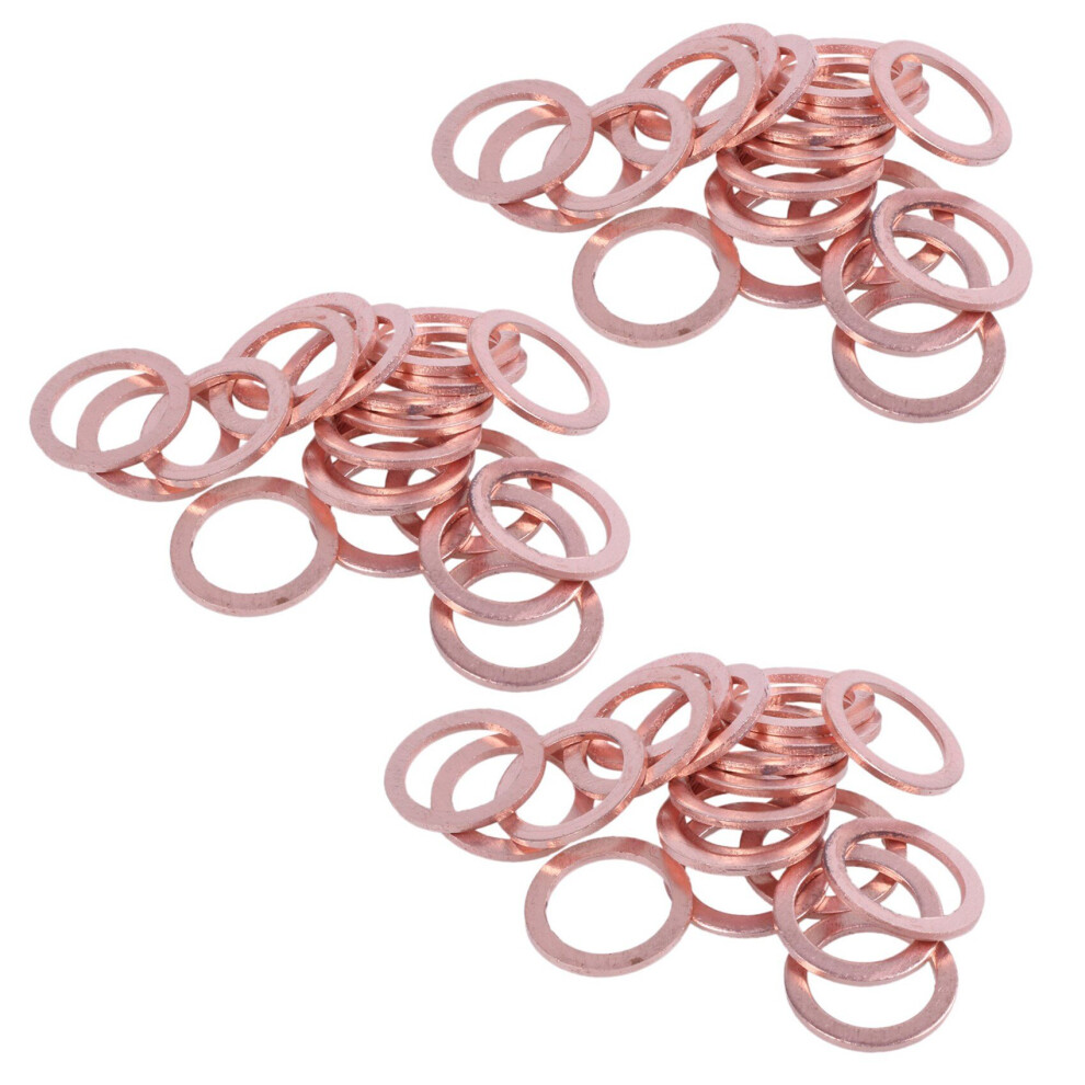 60 Pcs 10Mm X 14Mm X 1Mm Copper Washer Seal Spacer Seal 4762103346541