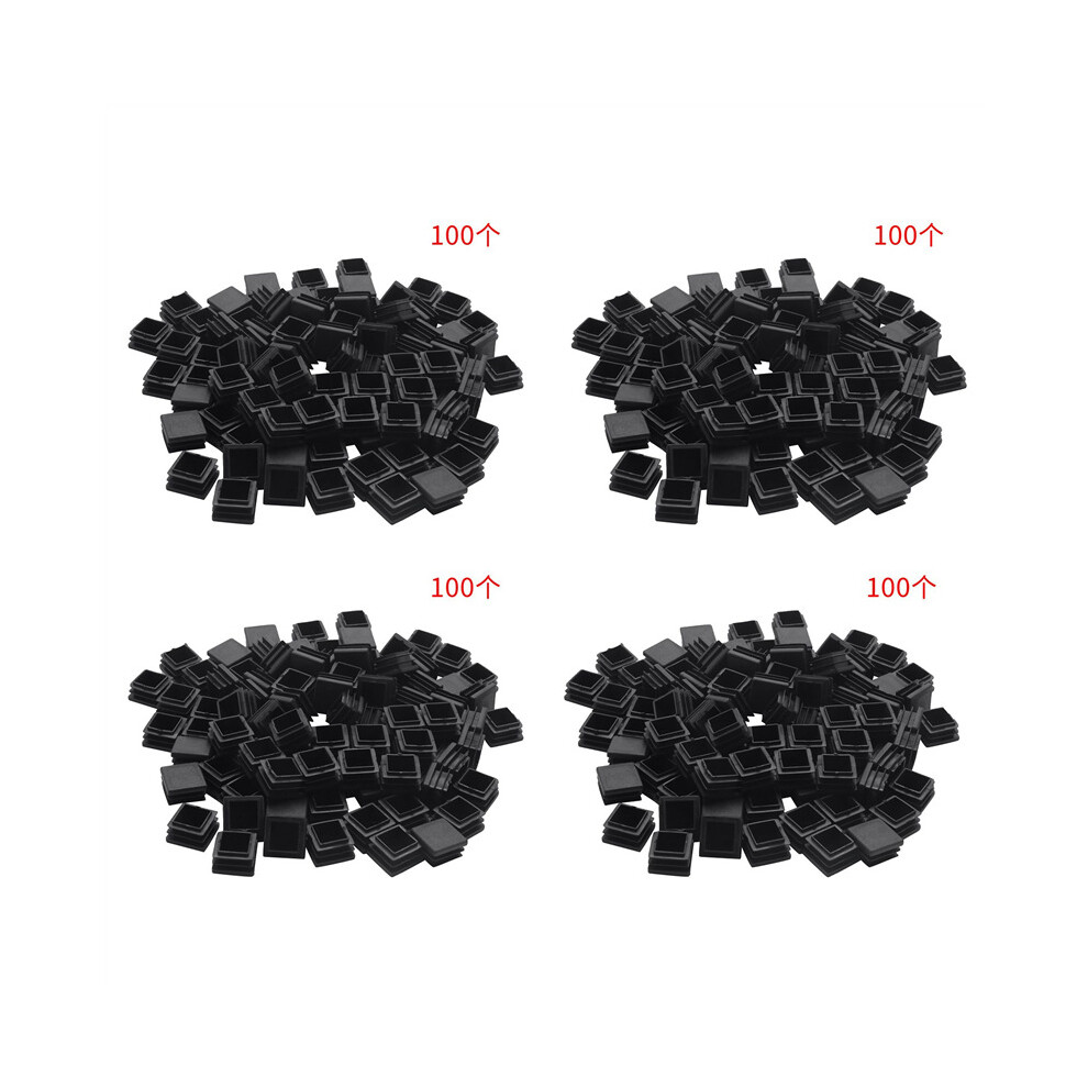 400Pcs Plastic Square Tube Inserts End Blanking Caps 20Mm X 20Mm Black 4762103353211