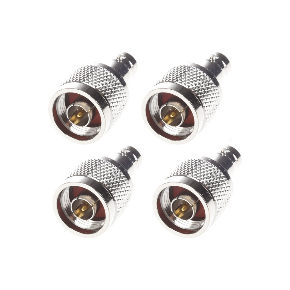 4X N Type Male To Bnc Female Plug Straight Connector Silver 4764036921017