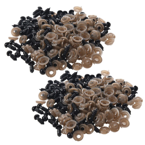 200Pcs 6mm Black Plastic Safety Eye Washers for Teddy Toy Eyes Puppet Doll Craft