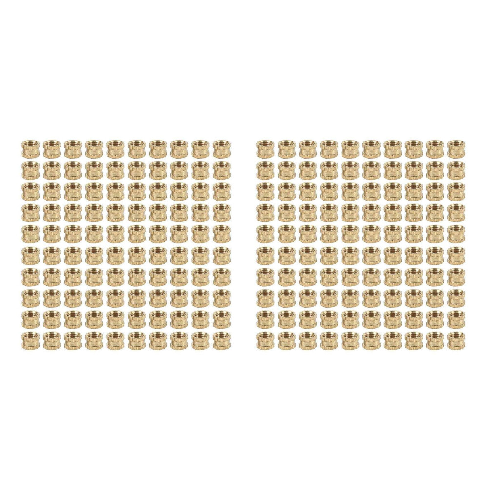 M3 X 3Mm Female Thread Brass Knurled Threaded Insert Embedment Nuts 200Pcs 4762103377651