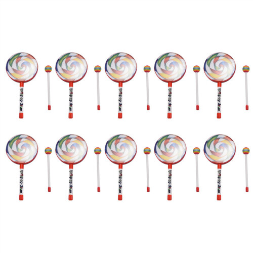 10X Kids Percussion Lollipop Drum, 6Inch