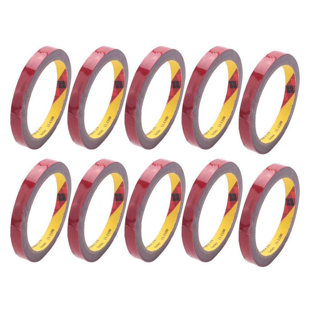 10X Strong Permanent Double Sided Super Sticky Foam Tape Roll For Vehicle Car, Red 12Mmx3m 4762103343021