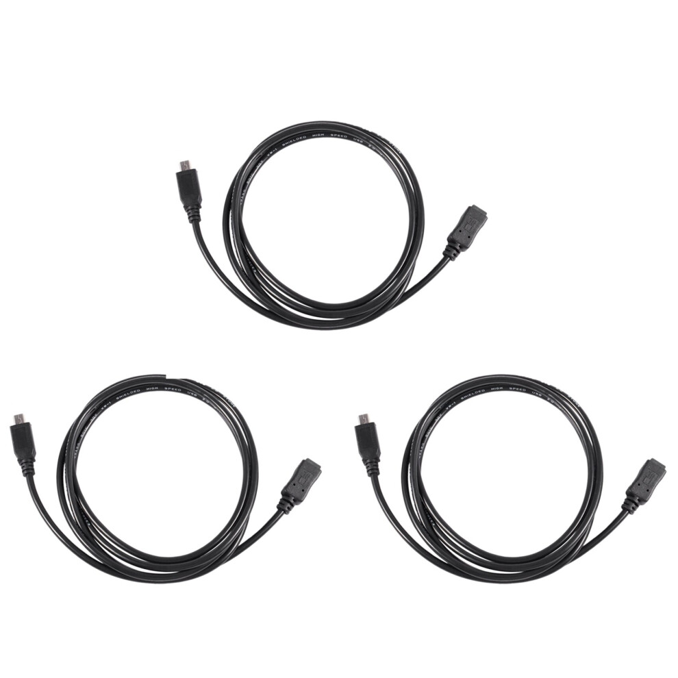 3X 1.5M Mini Usb B 5Pin Male To Female Extension Cable Cord Adapter Black 4762103353846