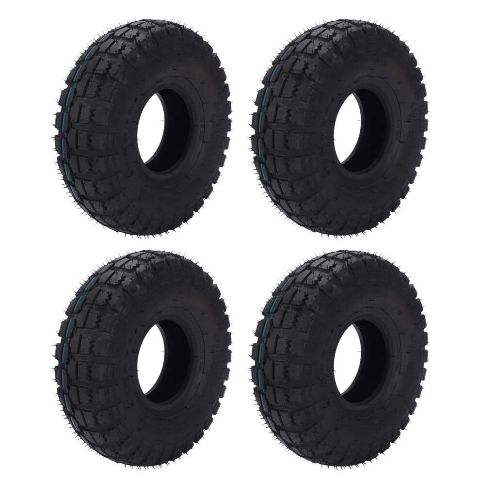 4Pcs 4.10/3.50-4 410/350-4 Atv Go Kart 47Cc 49Cc Chunky 4.10-4 Tire Inner Tube Outer Tyre Black 4762103324228
