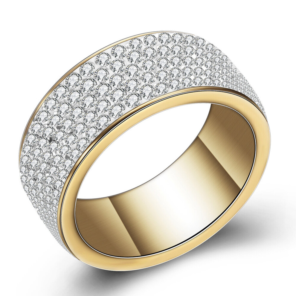 Full Crystal Big Wedding Rings For Women Romantic Stainless Steel Ring Bague Femme Gold-Color Ring Female-image-OPC-PBRJ6GQ-NEW