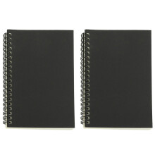 2X Retro Kraft Coil Sketch Sketchbooks Blank Notebook Notebook School Stationery?Black and White?