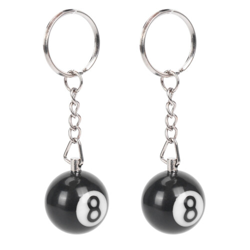 10X Billiard Ball Key Chain Key Ring Happy No. 8 1