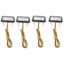 4X Motorcycle Decorative LED Taillight License Plate Light for White
