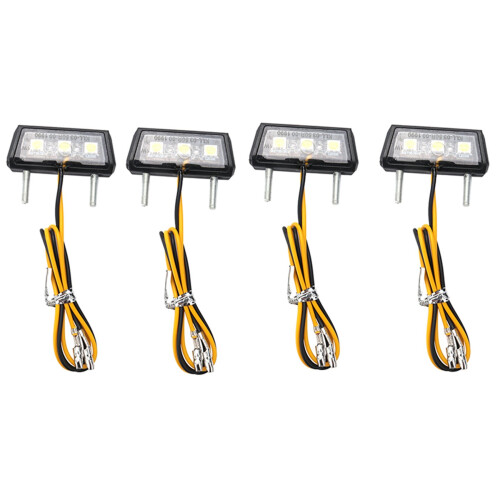 4X Motorcycle Decorative LED Taillight License Plate Light for White