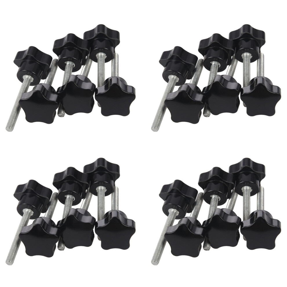 24 Pcs M6 x 50 mm Locking Star-Shaped Plastic Head Male Thread Knob Grip-image-OPC-PBRJGKT-NEW